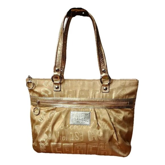 Vintage Coach Poppy Story Patch Glam Tote Bag Purse - Picture 1 of 14